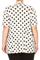 Polka dot Open Front Short sleeve cardigan