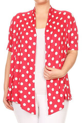 Polka dot Open Front Short sleeve cardigan