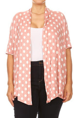 Polka dot Open Front Short sleeve cardigan