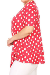 Polka dot Open Front Short sleeve cardigan