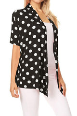 Polka dot print, loose fit cardigan