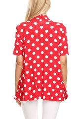 Polka dot print, loose fit cardigan