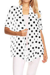 Polka dot print, loose fit cardigan