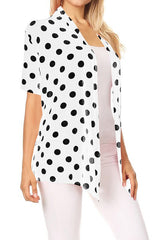 Polka dot print, loose fit cardigan