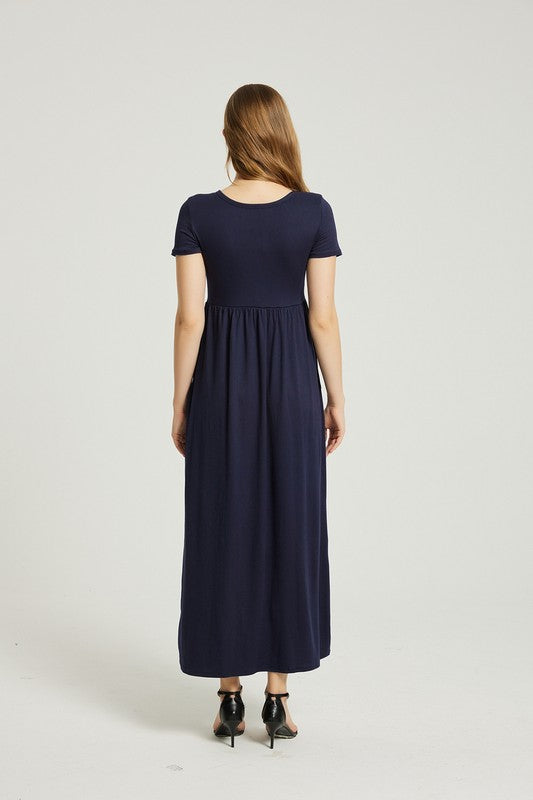 Women's Summer Casual Maxi Dress With Pocket