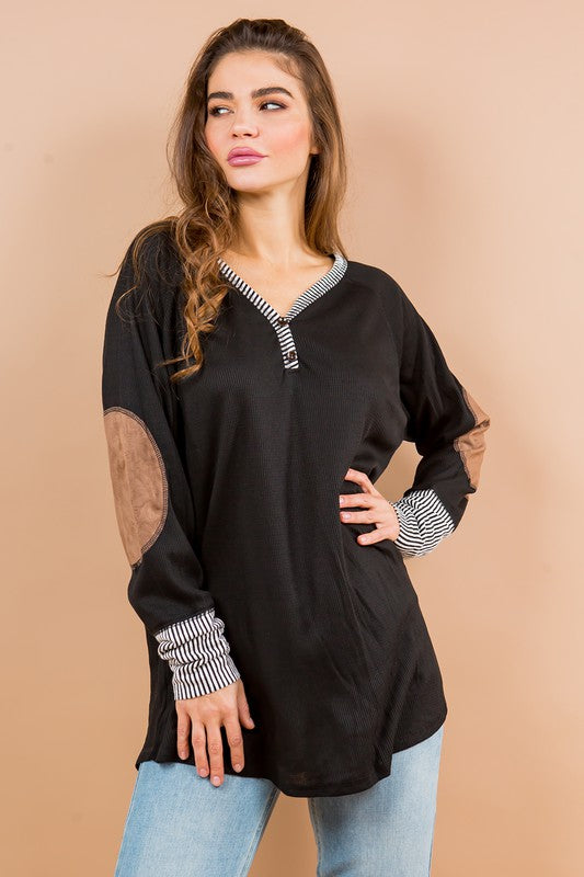 Oversized Elbow Patch Tunic