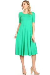 Jersey knit short sleeve oversized a-line dress