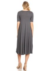 Jersey knit short sleeve oversized a-line dress