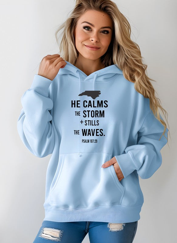 North Carolina He Calms the Storm Graphic Hoodie