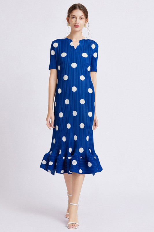 POLKA DOTS LONG MAXI FASHION DRESS