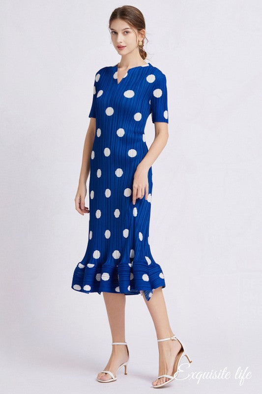 POLKA DOTS LONG MAXI FASHION DRESS