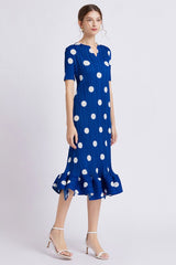 POLKA DOTS LONG MAXI FASHION DRESS