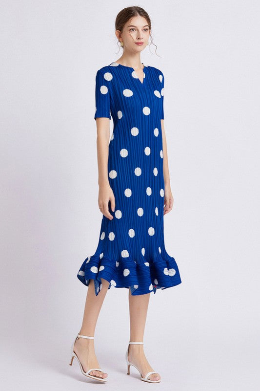 POLKA DOTS LONG MAXI FASHION DRESS