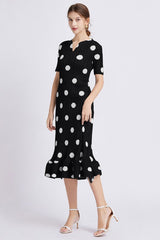 POLKA DOTS LONG MAXI FASHION DRESS