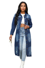 WOMEN MAXI LONG DENIM JACKET