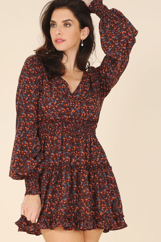 Ditsy floral mini dress