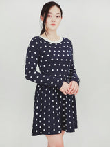 Baby Doll Polka Dot Patterned Sweater Dress